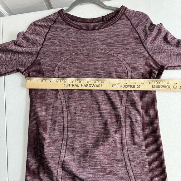 Lululemon Swiftly Wool Pullover II Size 10/12 L Dark Adobe / White Long Sleeve * - Picture 6 of 10